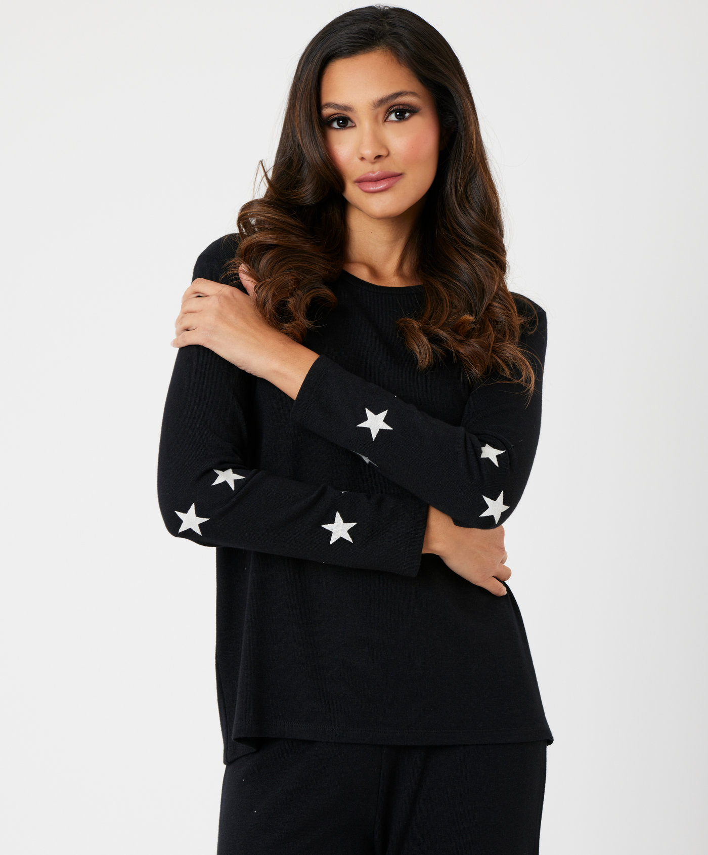 Star Sleeve Round Neck Top