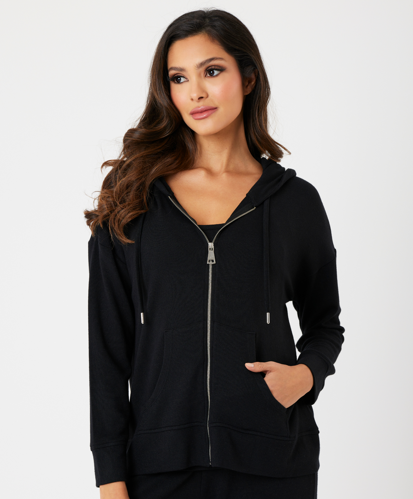 Solid Zip Up Hoodie