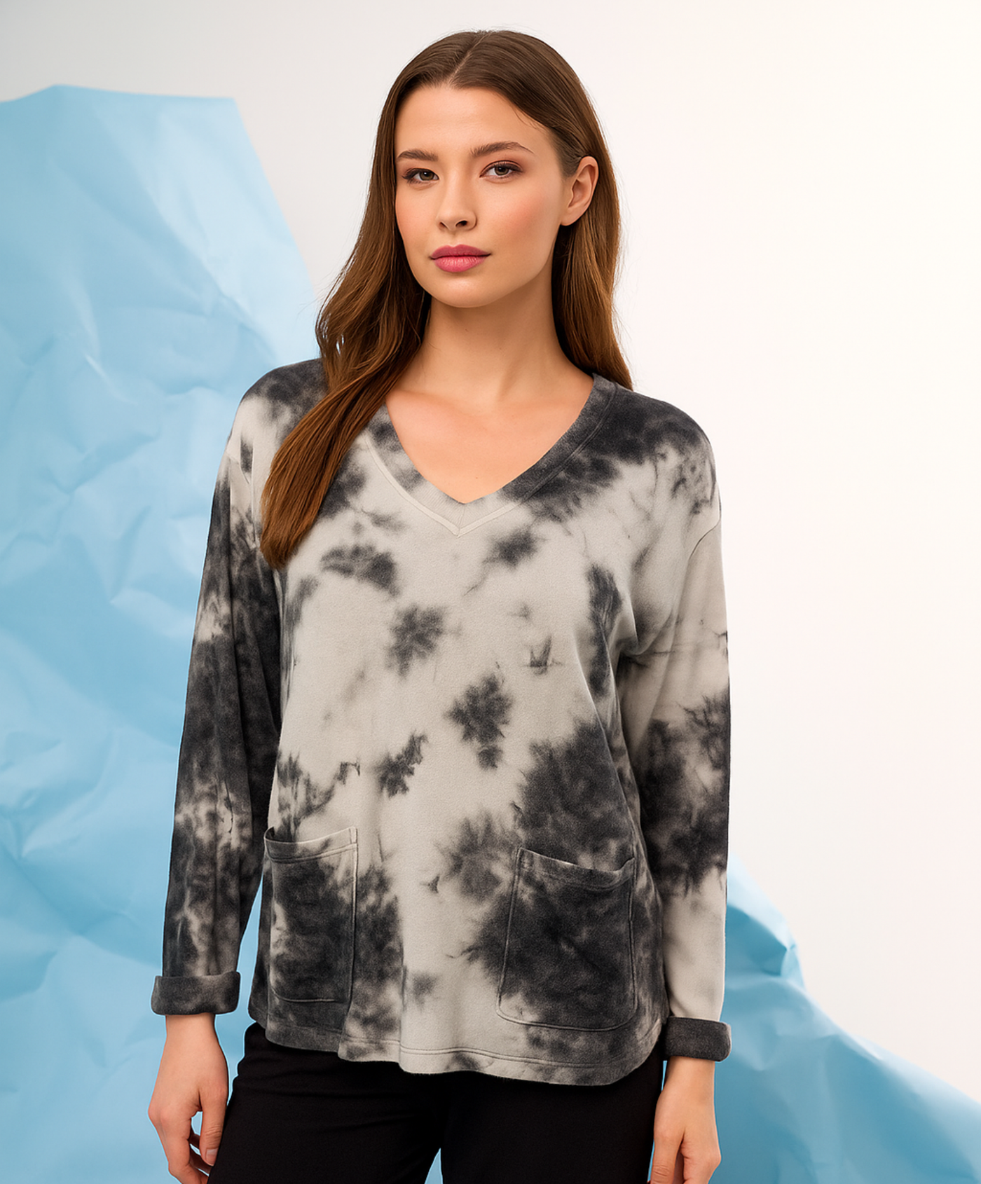 Tie Dye V-Neck with Pockets