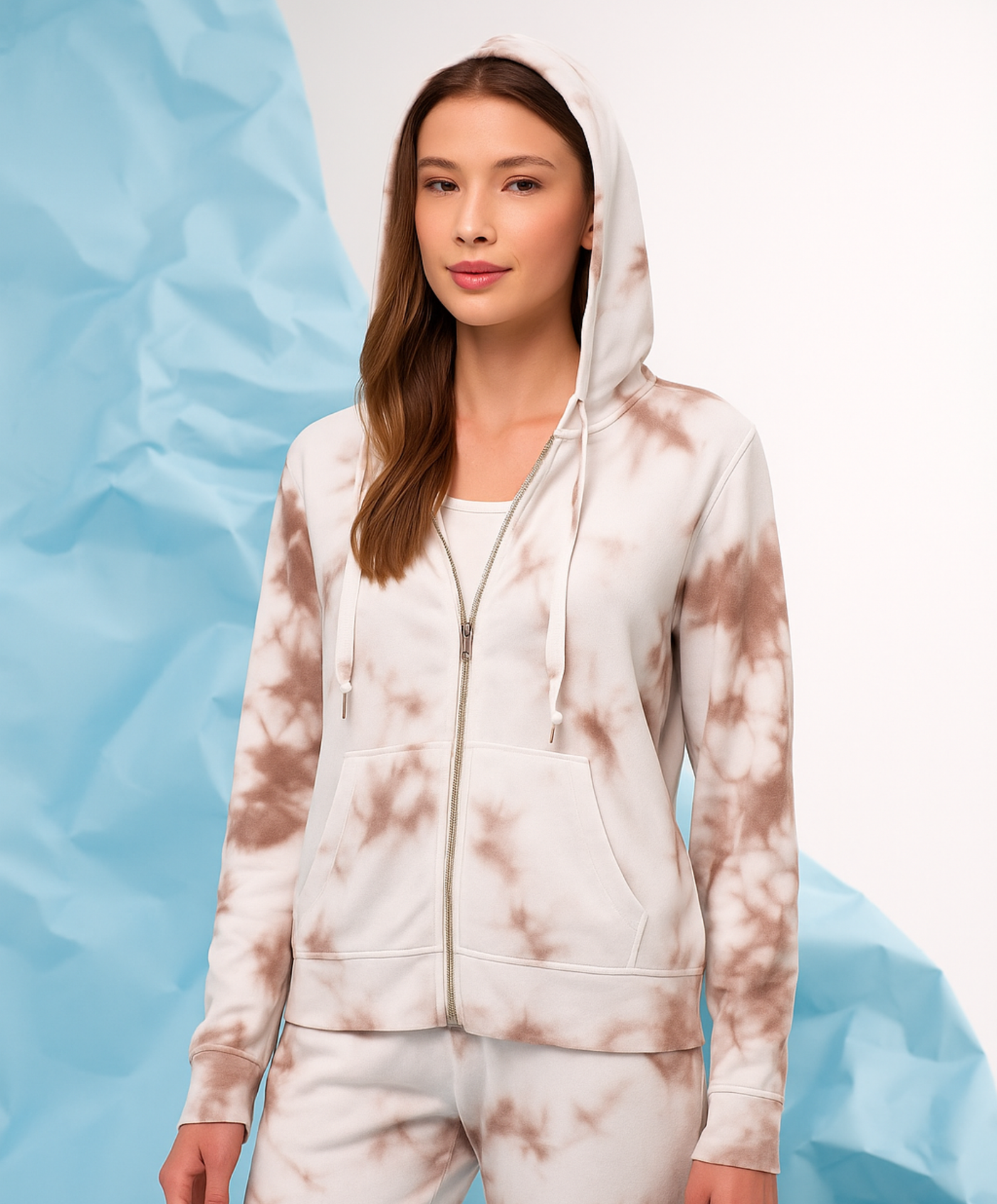 Tie Dye Zip Hoodie w/ Pockets