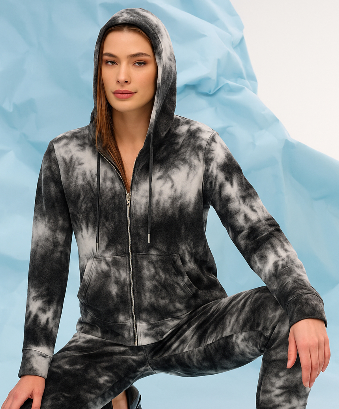 Tie Dye Zip Hoodie w/ Pockets