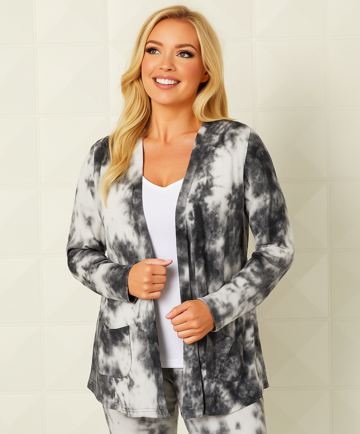 Tie Dye Open Cardigan