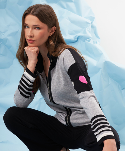 Heart Detail Zip Up Jacket