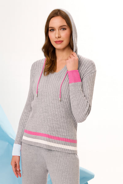 Braided V-Neck Hoodie