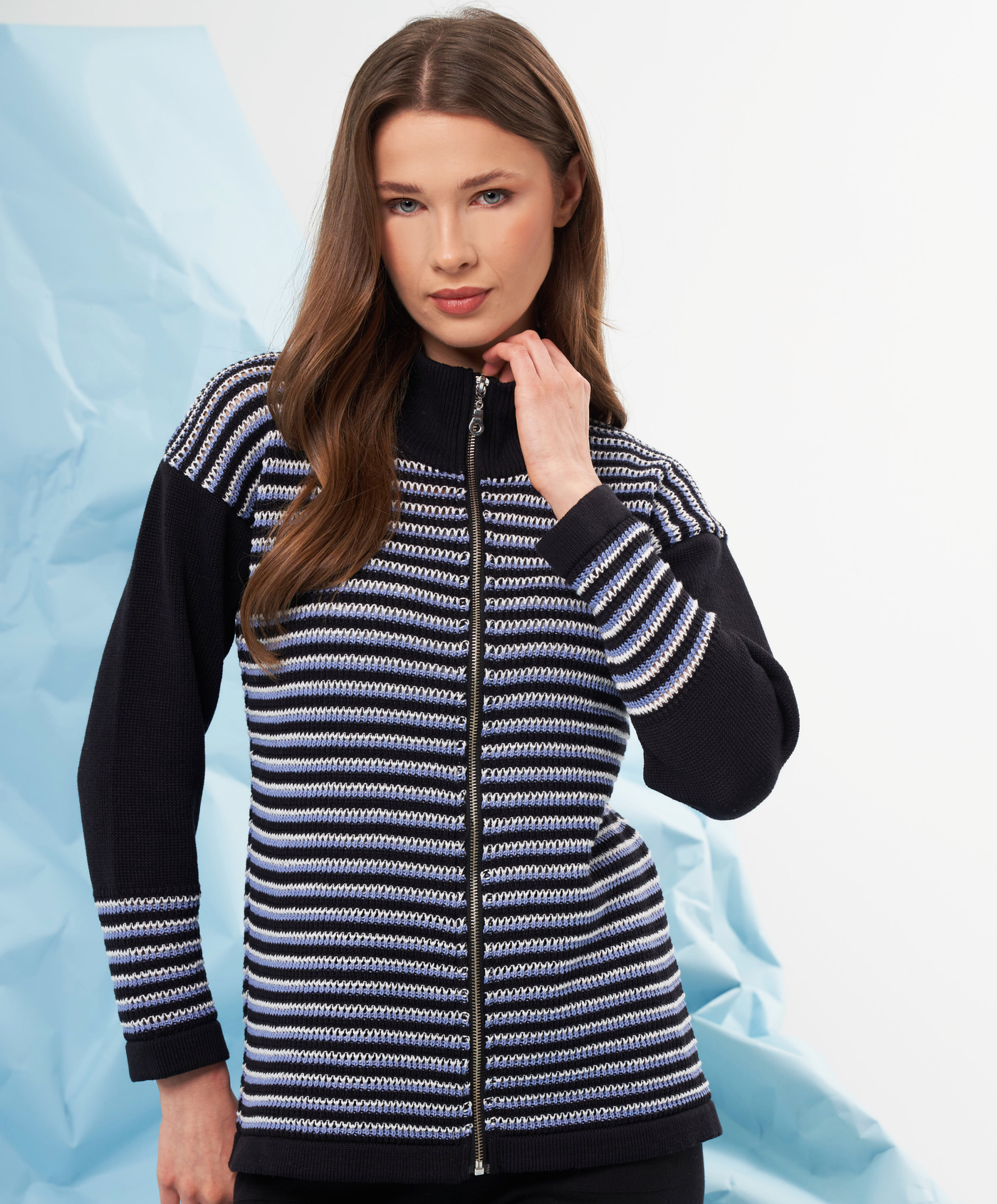 Stripe Zip Up Jacket