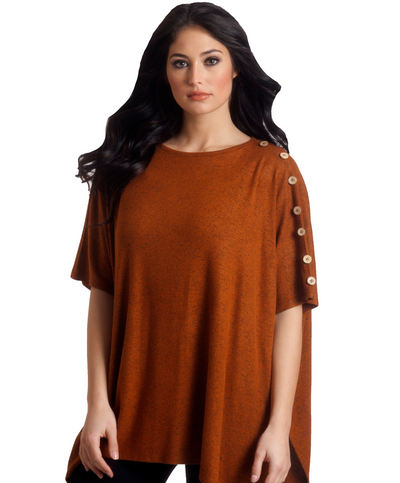 Supersoft Button Detail Poncho