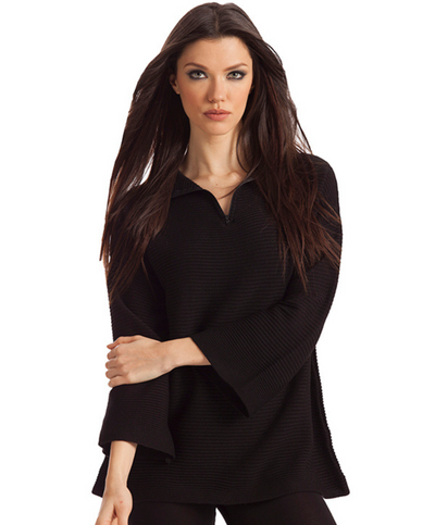James Ribbed Bell Sleeve Top