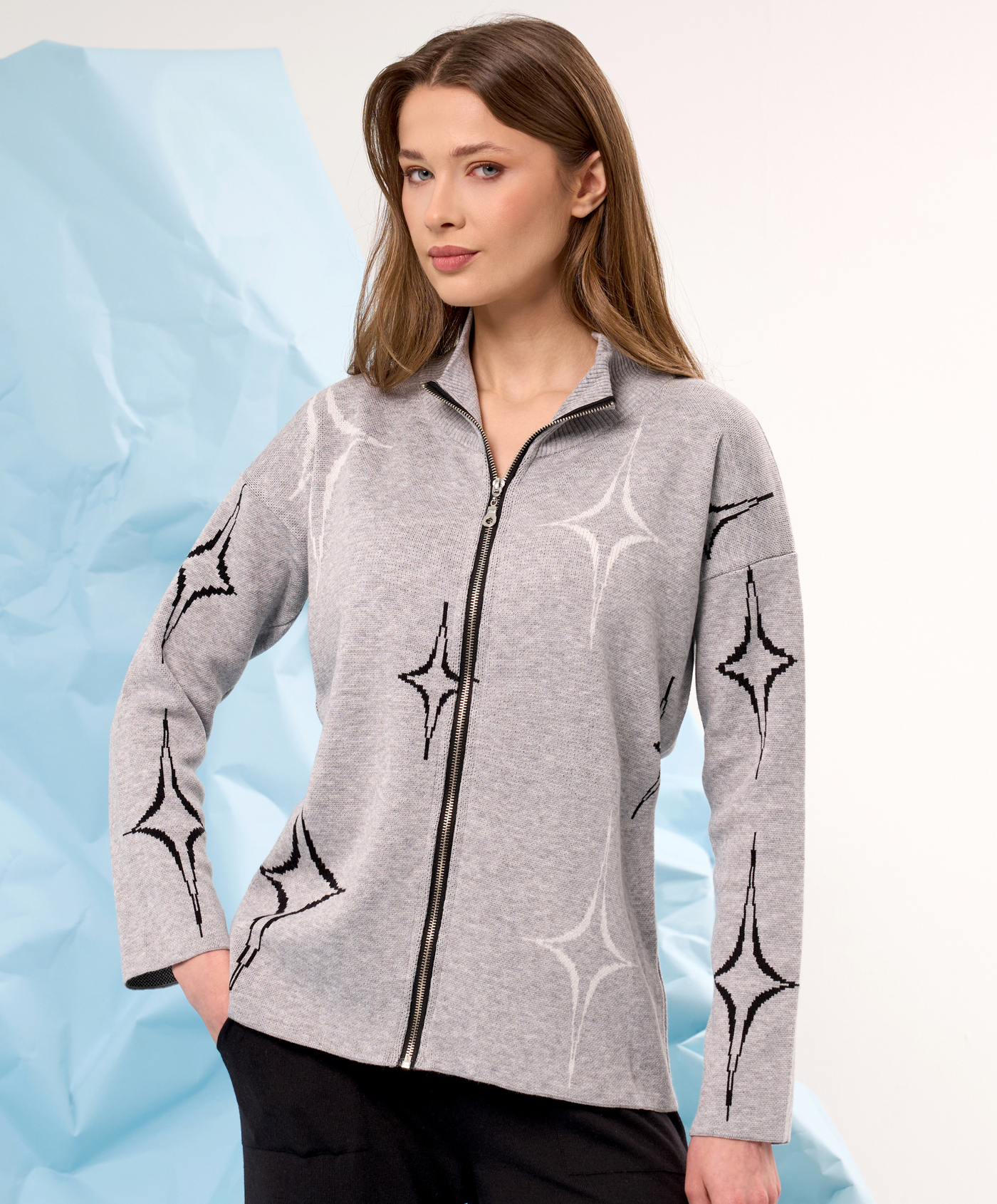 Diamond Zip Up Jacket