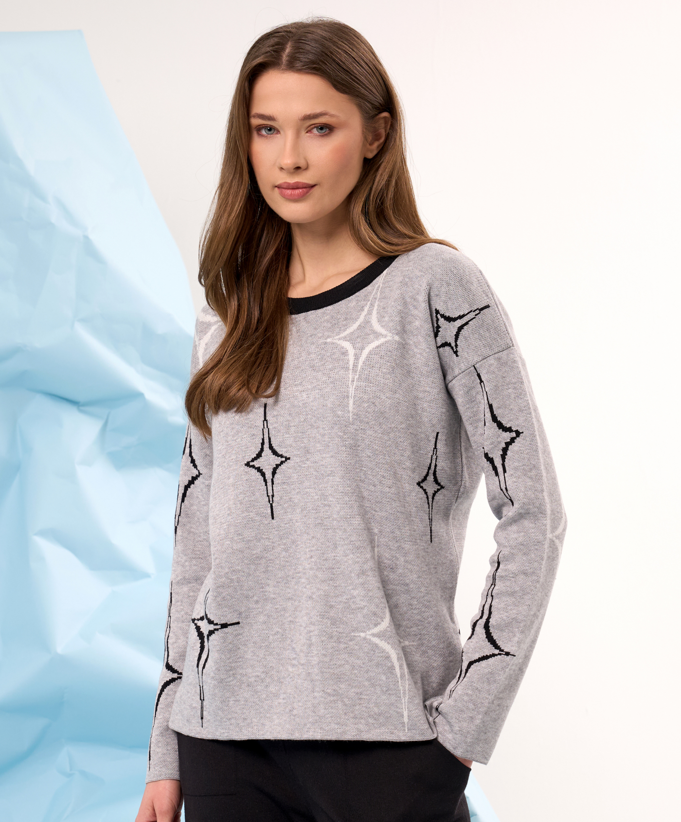 Scoop Neck Diamond Sweater